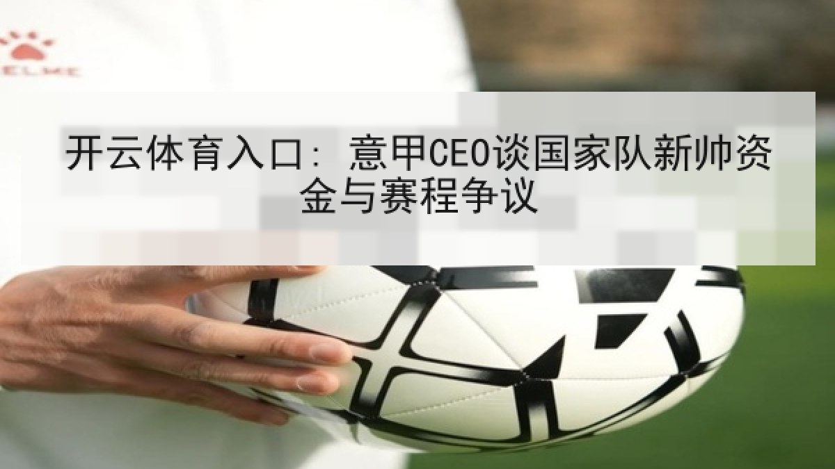 开云体育入口: 意甲CEO谈国家队新帅资金与赛程争议
